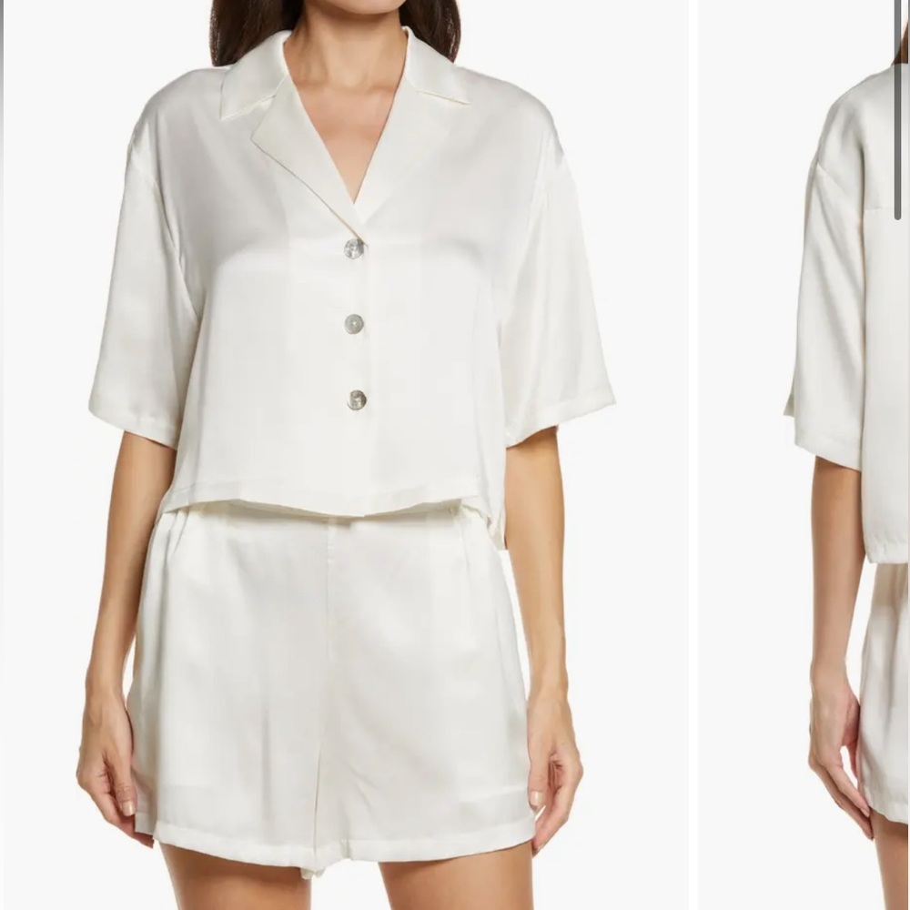 Lunya Washable Silk Button Up Short Pajama Set